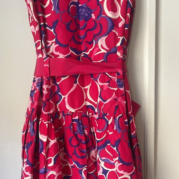 Lilly Pulitzer Floral Silk Dropwaist Dress Gown - Picture 6 of 7